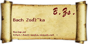 Bach Zsóka névjegykártya